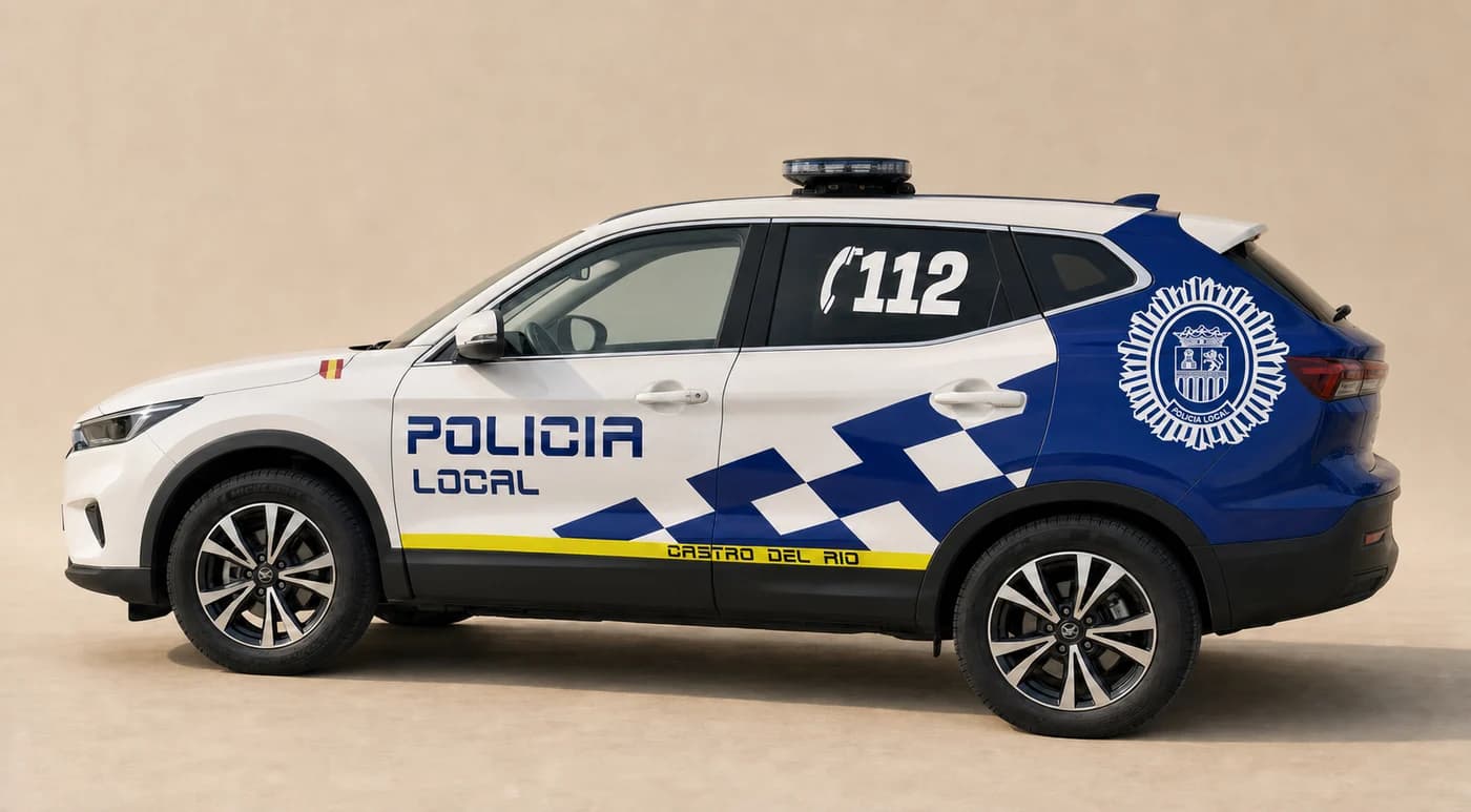 Vehículo de policía local rotulado con vinilo