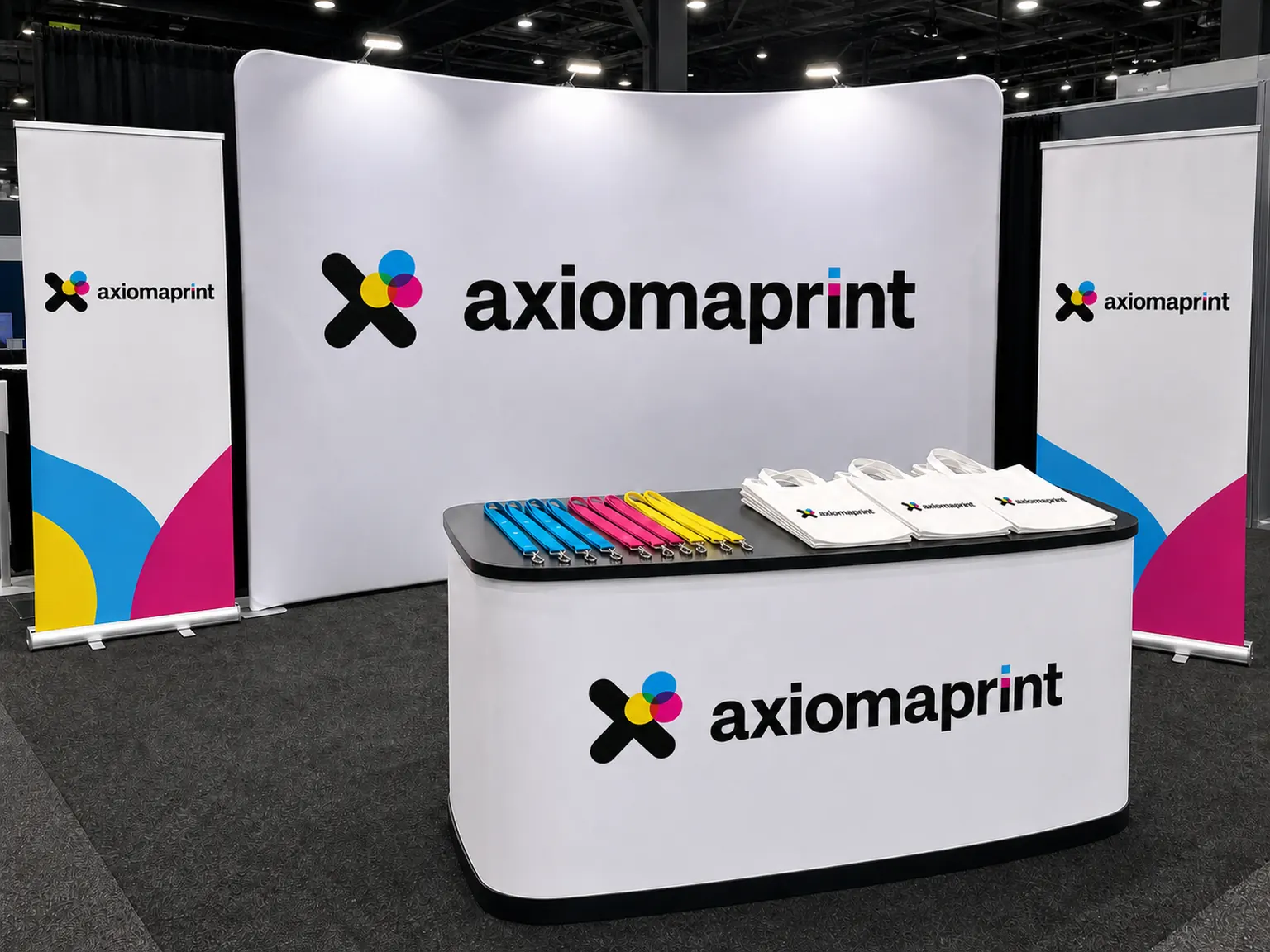 Merchandising y soportes personalizados para un evento corporativo